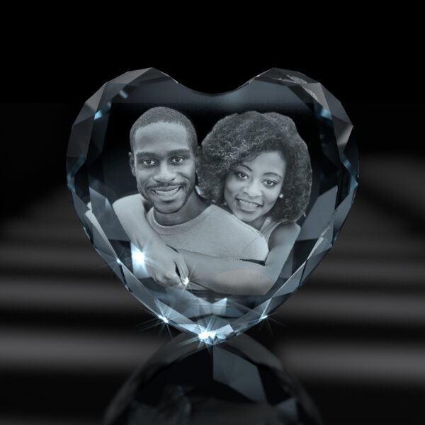 Large 3D Heart Crystal