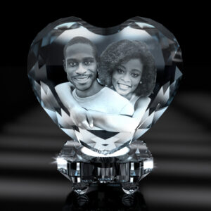 Large 3D Heart Crystal Gift Set