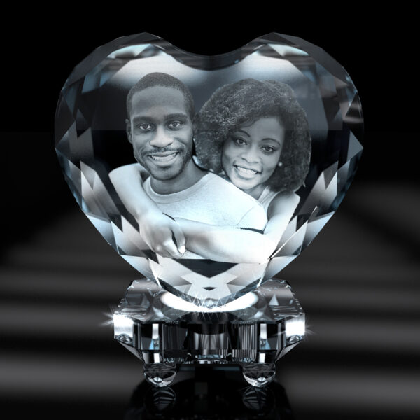 Large 3D Heart Crystal Gift Set